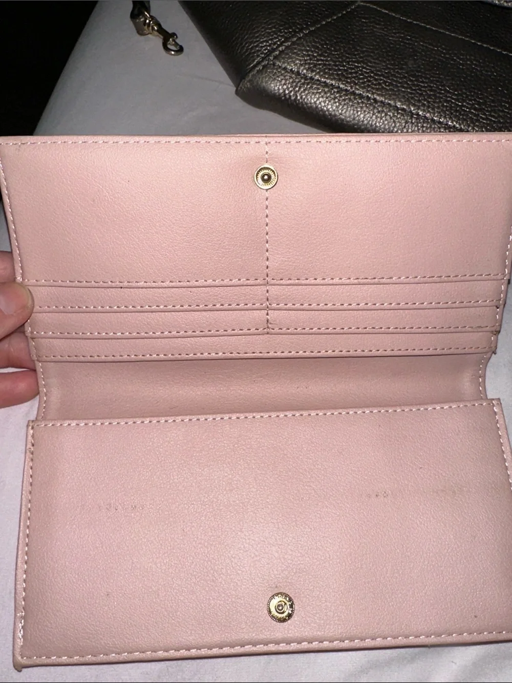Aimee Kestenberg Blush pink Leather wallet gold acc soft and like new